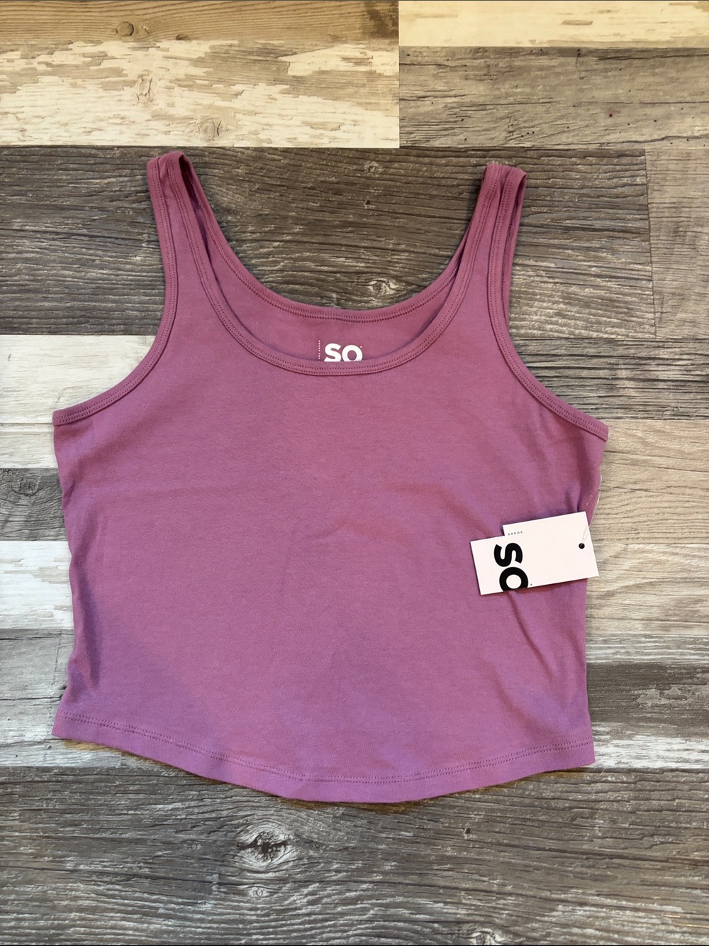 SO Mauve Scoop Neck Crop Tank Top
